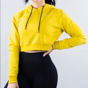 Alphalete Yellow Crop Hoodie! Size Small